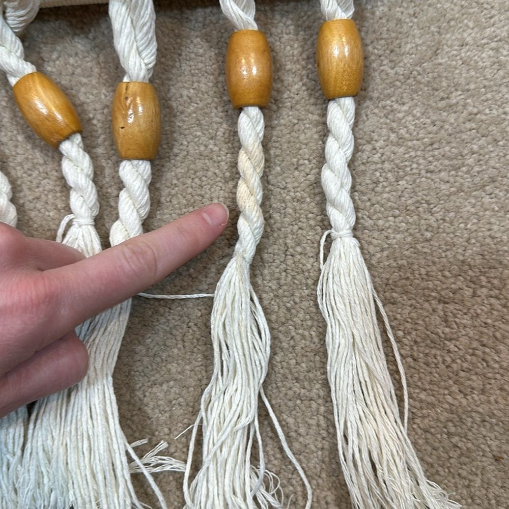 Macrame Wall Hanging Hand-Woven Tassel Tapestry Decoration Indoor Outdoor - Picture 9 of 10